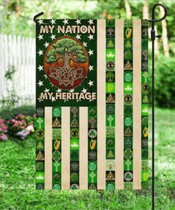 irish celtic tree of life flag my nation my heritage mln63f 7865