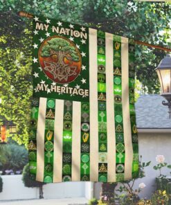 irish celtic tree of life flag my nation my heritage mln63f 8669