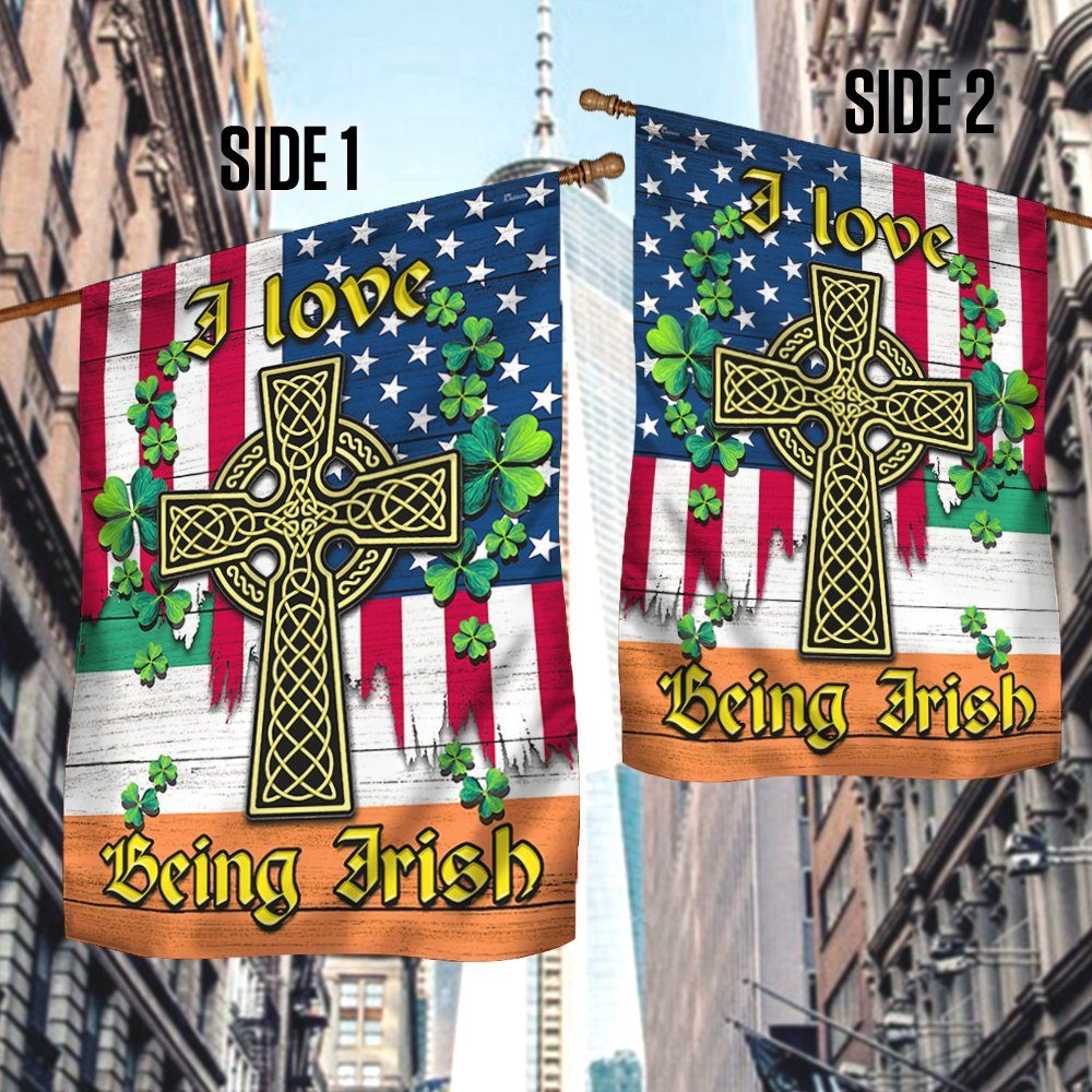 Irish Flag, I Love Being Irish, Irish Harp, St. Patrick's Day, Ireland American Flag QNV21Fv1 - Image 4