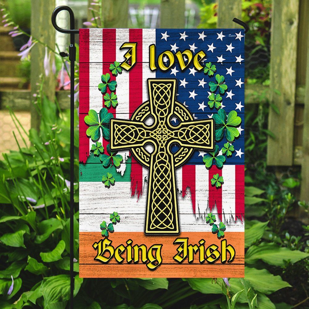 Irish Flag, I Love Being Irish, Irish Harp, St. Patrick's Day, Ireland American Flag QNV21Fv1 - Image 6