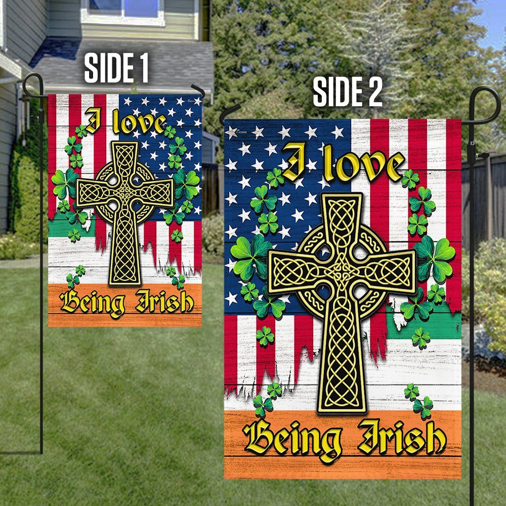 Irish Flag, I Love Being Irish, Irish Harp, St. Patrick's Day, Ireland American Flag QNV21Fv1 - Image 7