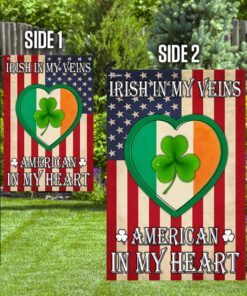 irish in my veins american in my heart flag 8862