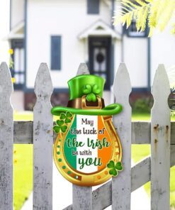 irish lucky horseshoe charm hanging metal sign dbd3322ms 5912