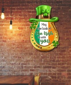 irish lucky horseshoe charm hanging metal sign dbd3322ms 6923