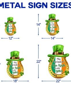 irish lucky horseshoe charm hanging metal sign dbd3322ms 7664