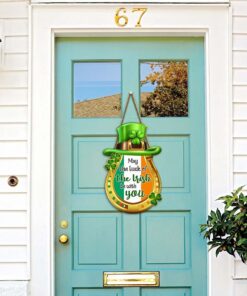 irish lucky horseshoe charm round wooden sign dbd3322wd 8993