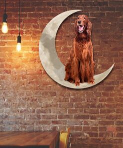 Irish Setter Dog And Moon Hanging Metal Sign QNK879MSv43
