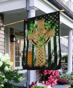 Irish Shamrock American US Flag