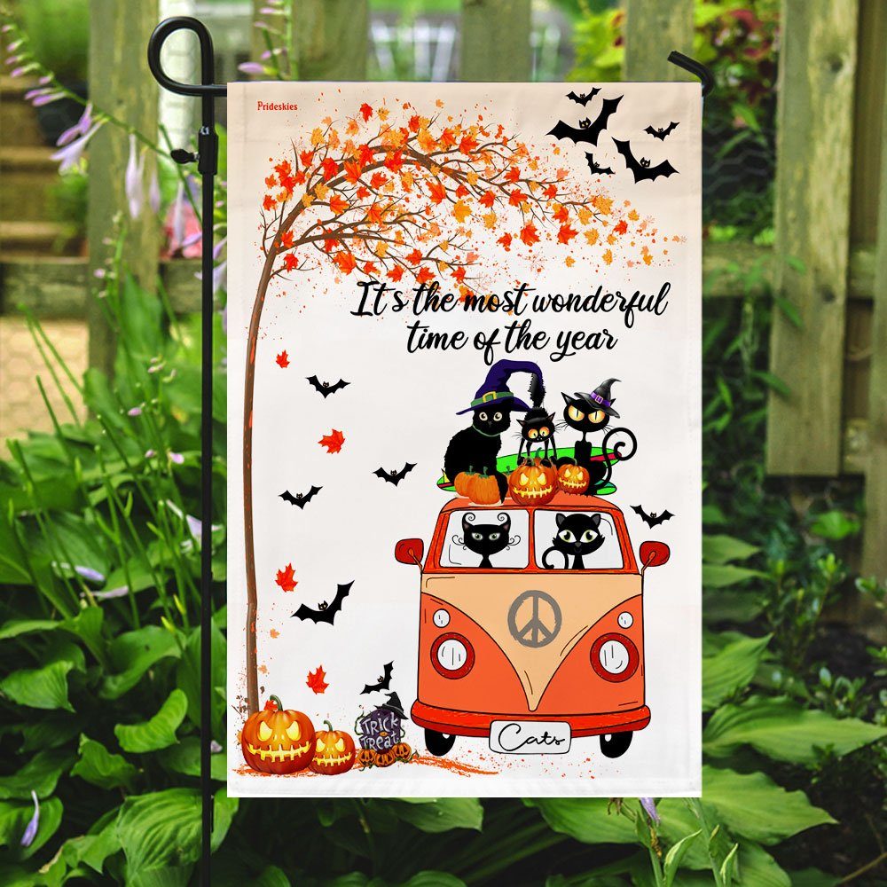 It's The Most Wonderful Time Of The Year Black Cats Flag - Image 7