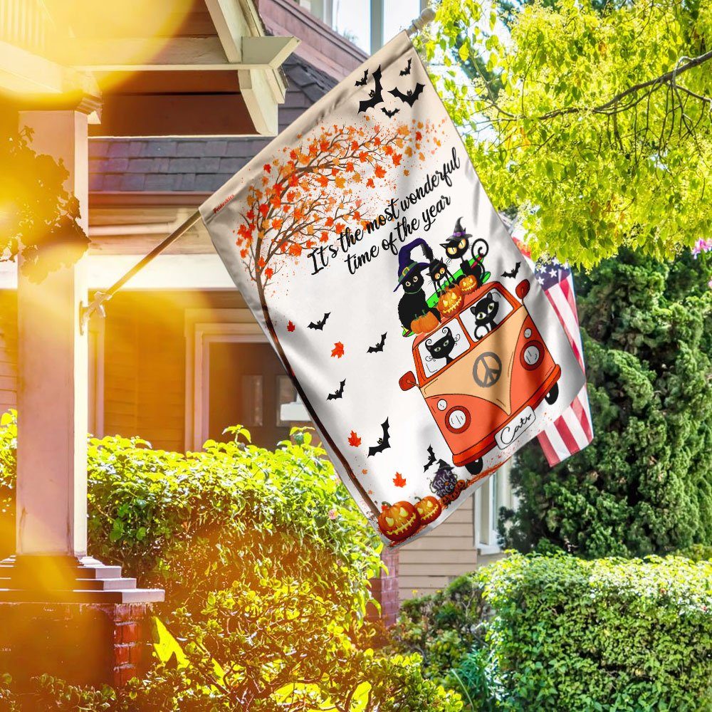 It's The Most Wonderful Time Of The Year Black Cats Flag