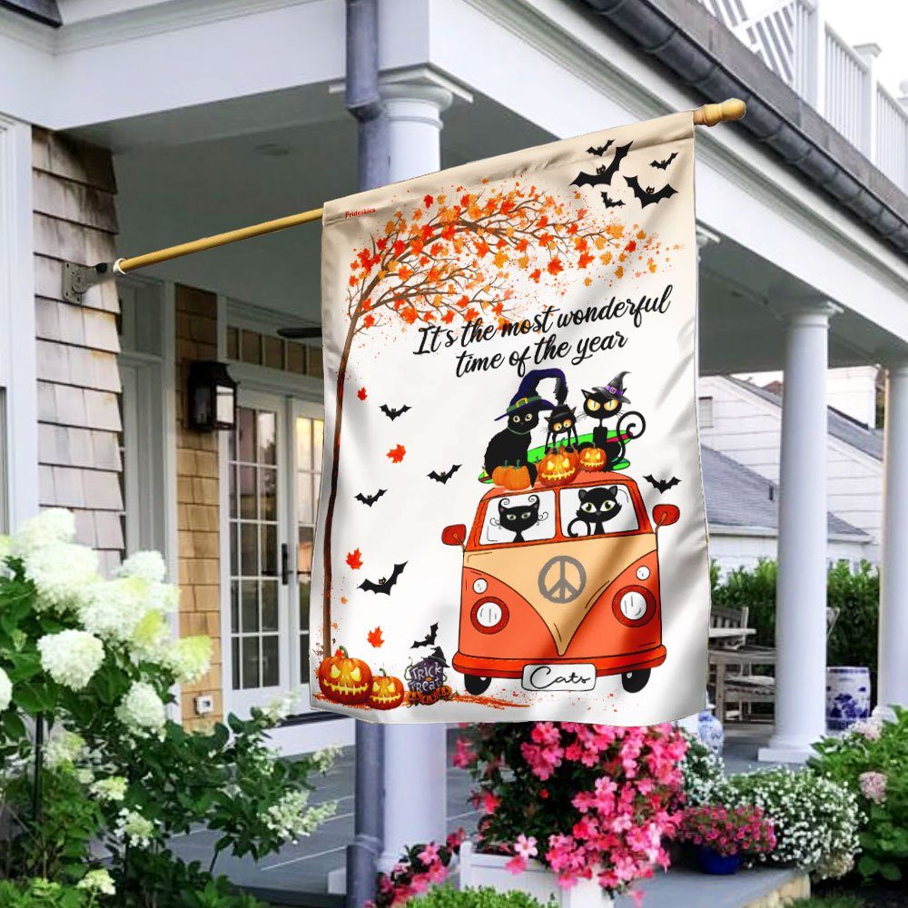 It's The Most Wonderful Time Of The Year Black Cats Flag - Image 2
