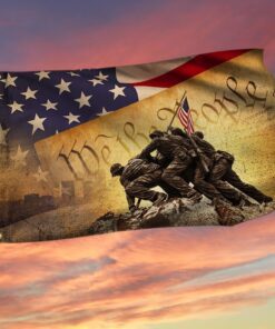 Iwo Jima Memorial Flag Veteran American Patriot Grommet Flag TRV1662GF
