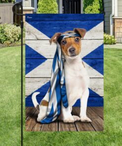 jack russell terrier dog flag scotland charming dog ntb216fv8 4351