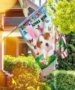 Jack Russell Terrier Easter Some Bunny Loves You Flag
