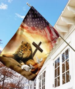 jesus lion and lamb holy spirit flag 7069