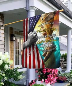Jesus - Way Maker Miracle Worker Promise Keeper American Flag MLH1694F