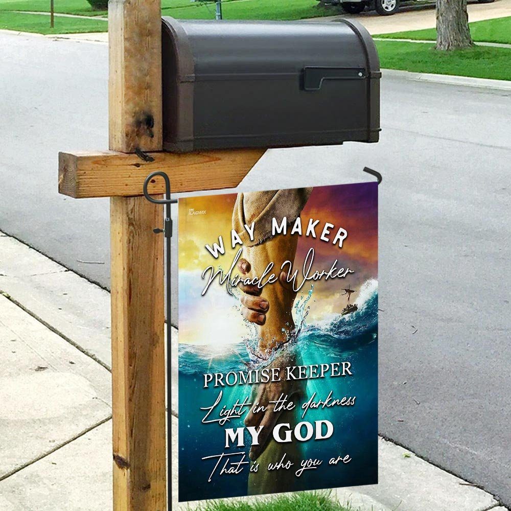 Jesus - Way Maker Miracle Worker Promise Keeper Light In The Darkness Flag - Image 9