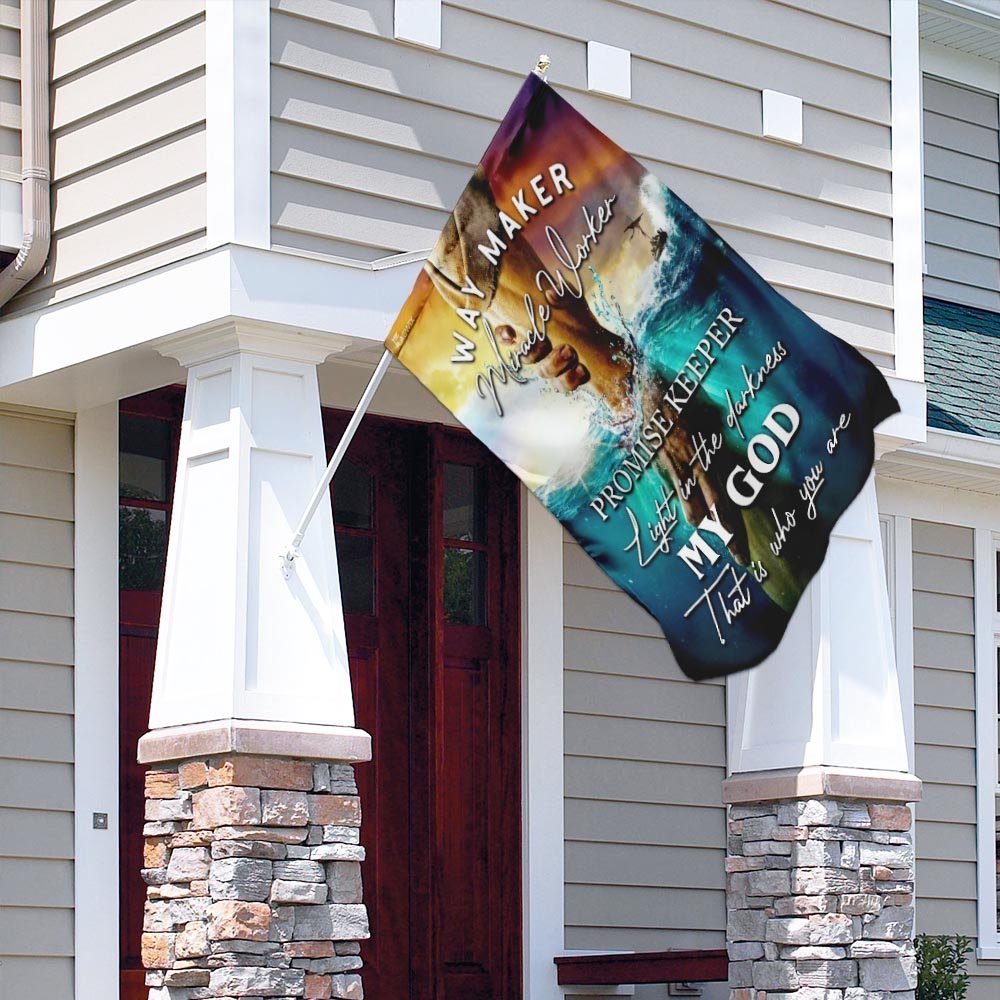 Jesus - Way Maker Miracle Worker Promise Keeper Light In The Darkness Flag - Image 4