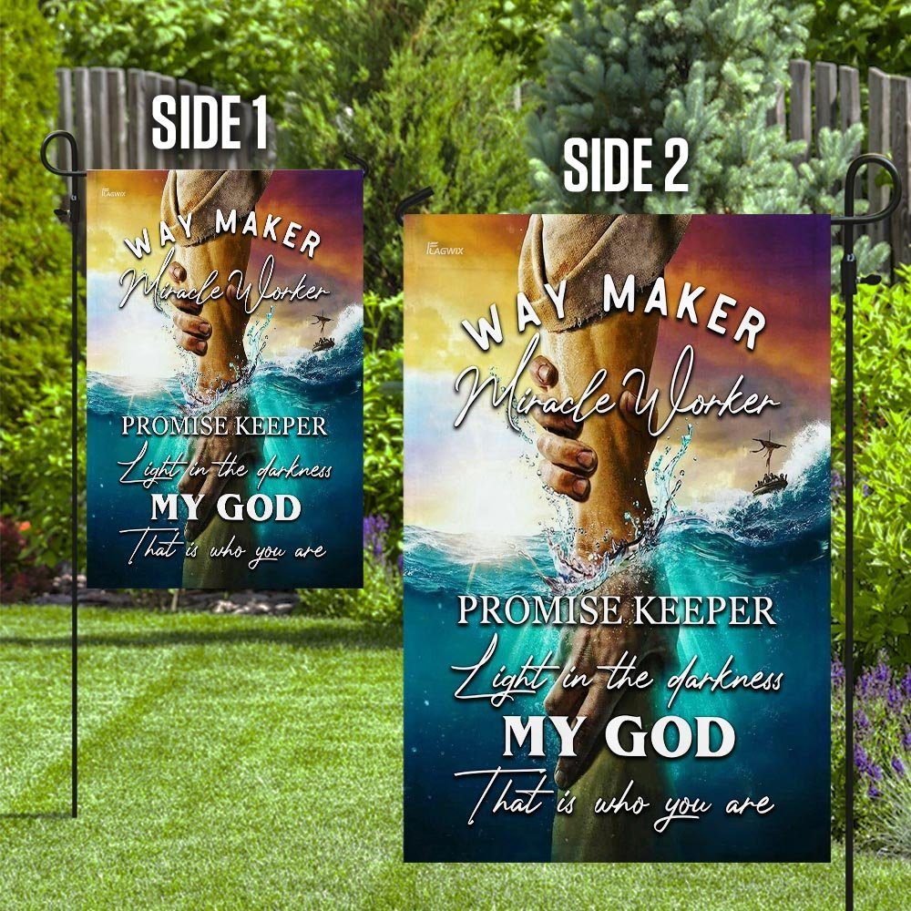 Jesus - Way Maker Miracle Worker Promise Keeper Light In The Darkness Flag - Image 10