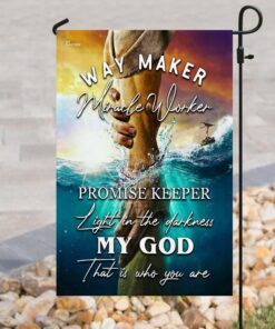 jesus way maker miracle worker promise keeper light in the darkness flag 4456