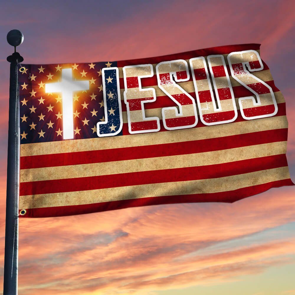 Jesus American Grommet Flag TTV518GF