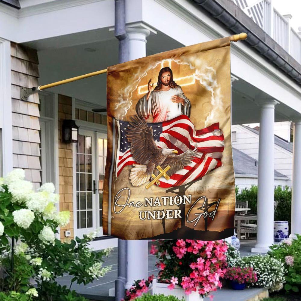 Jesus And Eagle Flagwix™ One Nation Under God Jesus Flag