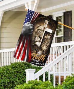 jesus and lion flagwix™ faith over fear flag 7960