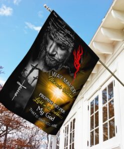 jesus christ way maker miracle worker promise keeper flag 3973