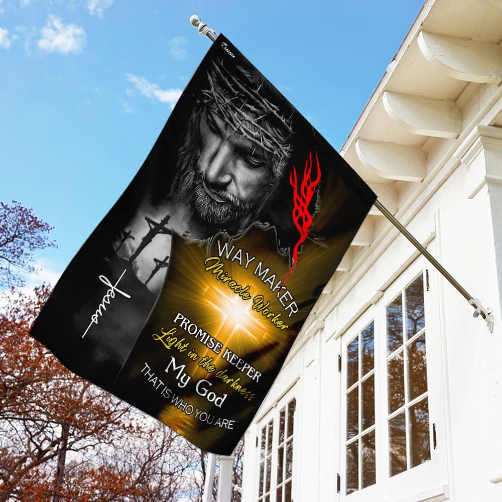 Jesus Christ - Way Maker Miracle Worker Promise Keeper Flag - Image 3