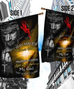 jesus christ way maker miracle worker promise keeper flag 8386