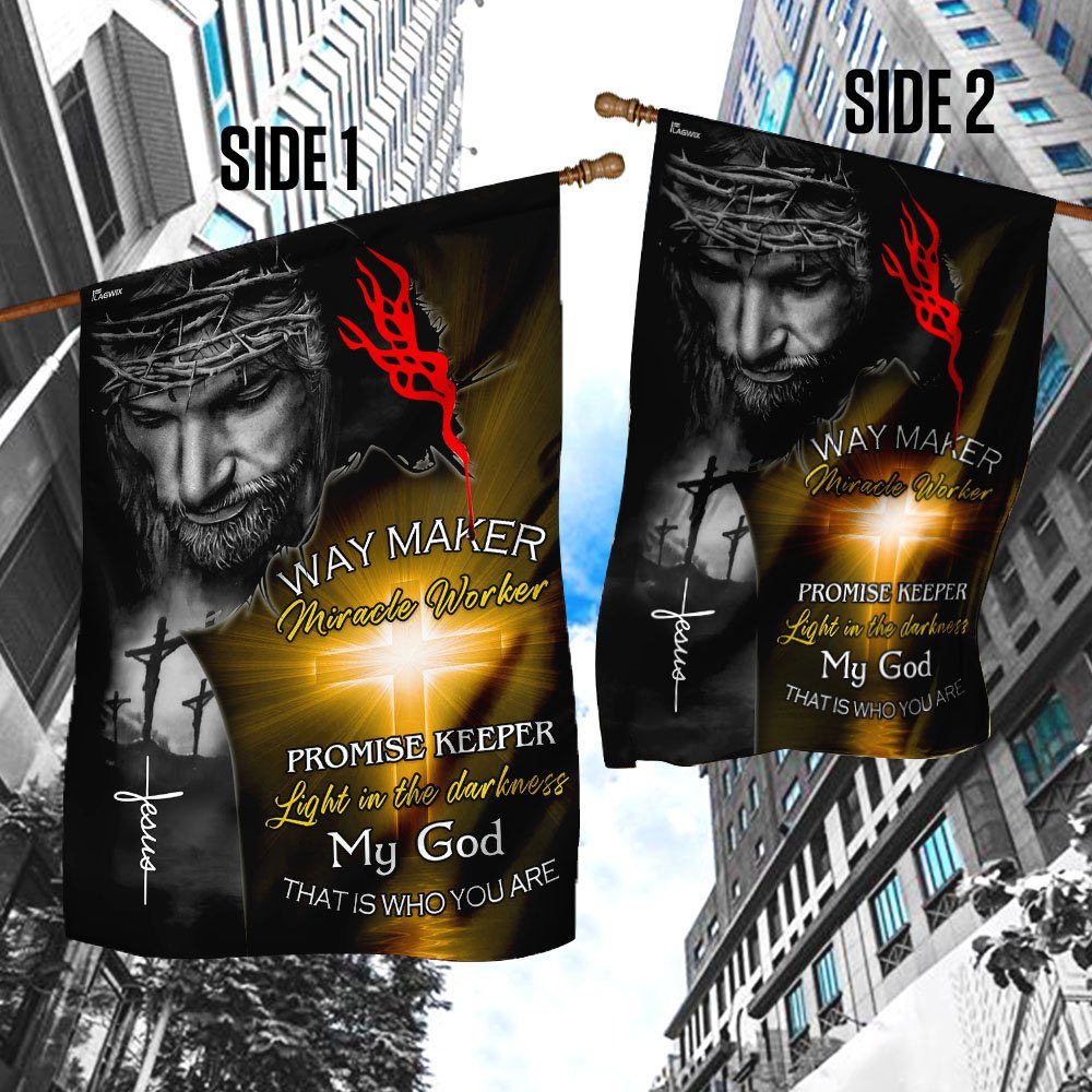 Jesus Christ - Way Maker Miracle Worker Promise Keeper Flag - Image 4