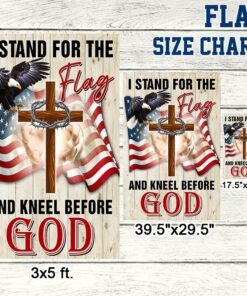 jesus christ american flag i stand for the flag and kneel before god flag mln1231f 3168