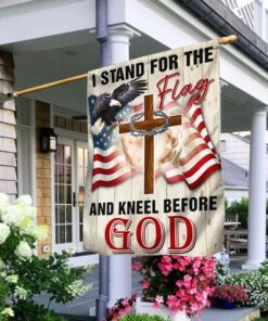 Jesus Christ American Flag I Stand For The Flag and Kneel Before God Flag MLN1231F