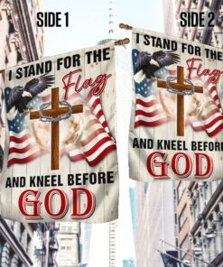 jesus christ american flag i stand for the flag and kneel before god flag mln1231f 4829