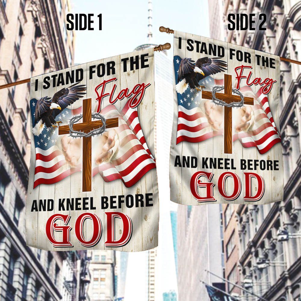 Jesus Christ American Flag I Stand For The Flag and Kneel Before God Flag MLN1231F - Image 2