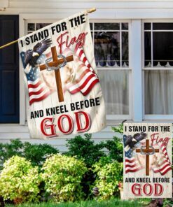 jesus christ american flag i stand for the flag and kneel before god flag mln1231f 5163