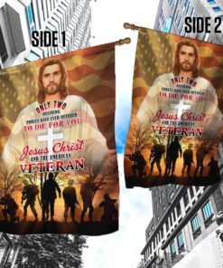 jesus christ and american veteran flag thn3632f 1304