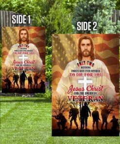 jesus christ and american veteran flag thn3632f 2611