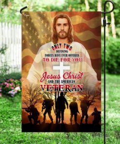 jesus christ and american veteran flag thn3632f 4463