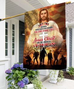 Jesus Christ And American Veteran Flag THN3632F