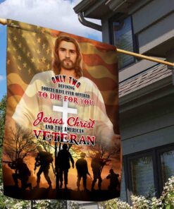 jesus christ and american veteran flag thn3632f 7476