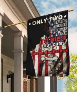 Jesus Christ And The American Veteran Flag