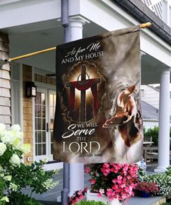 Jesus Christ As For Me And My House Flag