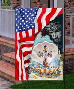 jesus christ cross in pearl flag faith over fear mlh2118f 7251