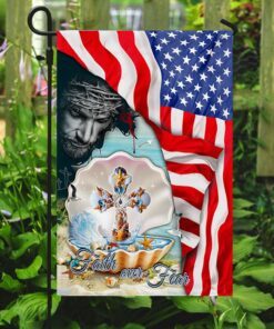jesus christ cross in pearl flag faith over fear mlh2118f 7336