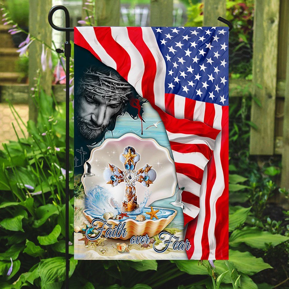 Jesus Christ Cross In Pearl Flag Faith Over Fear MLH2118F - Image 5