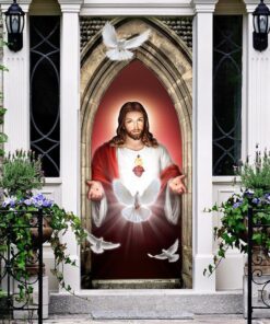 jesus christ dove holy spirit door cover 5267