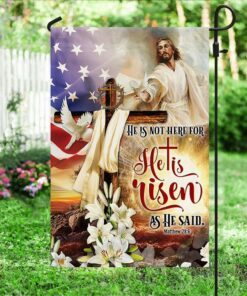 jesus christ easter day flag he is not here for he is risen lha2010f 1645