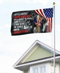 jesus christ grommet flag i would rather stand with god mlh1887gf 6987