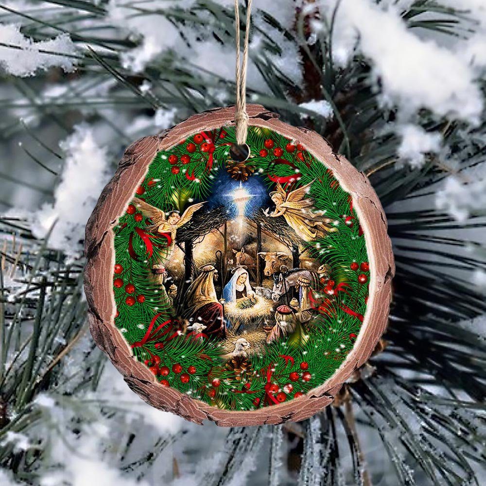 Jesus Christ When He Born. To Jesus Lover Wood Slice Ornament THH3452O
